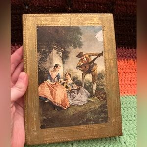 Italian Florentine Musician Serenade Vintage Plaque Wall Decor
